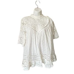 Zimmerman, White Lace Boho Blouse Cottagecore Romantic Top Size 1 (US 4-6(S)